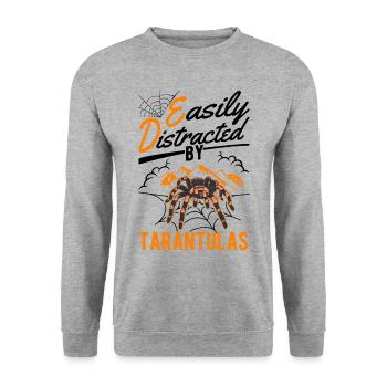 Easily distracted by Tarantulas Tarantel - Unisex Pullover - Weißgrau meliert - Vorne - Alina (178cm) & Michal (187cm)