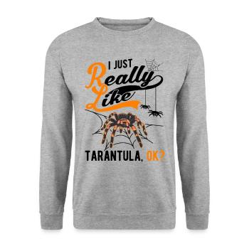 J’aime vraiment Tarantula Tarantel - Sweat-shirt Unisexe - gris chiné - Devant - Alina (178cm) & Michal (187cm)