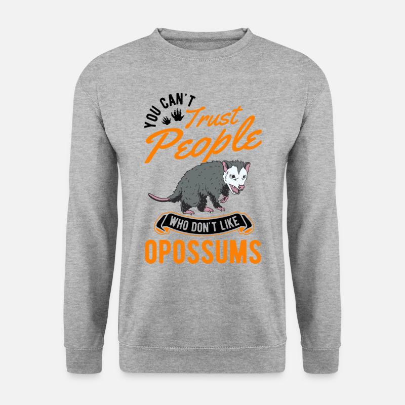 Opossum Geschenk Possum Beutelratte - Unisex Pullover - Weißgrau meliert