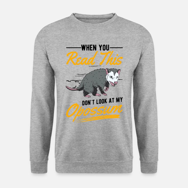 Opossum Geschenk Possum Beutelratte - Unisex Pullover - Weißgrau meliert