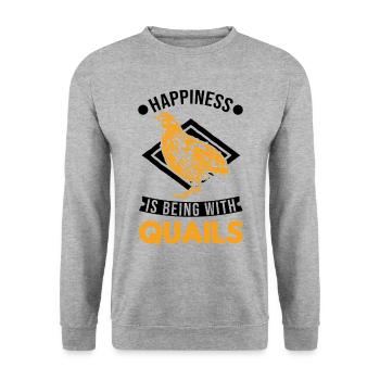 Quail Luck Quail Breeding Quail Breeder - Unisex Sweatshirt - salt & pepper - Front - Alina (178cm) & Michal (187cm)