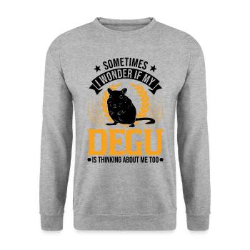 Degu propriétaire arbuste forêt de rats degu - Sweat-shirt Unisexe - gris chiné - Devant - Alina (178cm) & Michal (187cm)