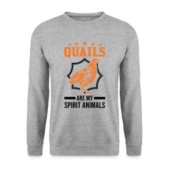Quail Gift Quail Breeding Quail Breeder - Unisex Sweatshirt - salt & pepper - Front - Alina (178cm) & Michal (187cm)