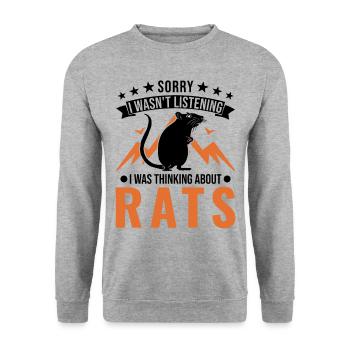 Rat Cadeau Rat Propriétaire Rat domestique - Sweat-shirt Unisexe - gris chiné - Devant - Alina (178cm) & Michal (187cm)