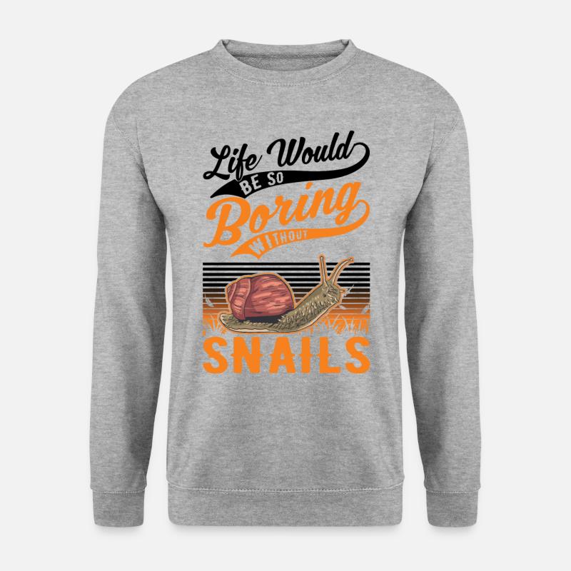 Schnecke Geschenk Weinbergschnecke - Unisex Pullover - Weißgrau meliert