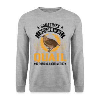 Avertissement caille reproductrice de cailles éleveur de cailles - Sweat-shirt Unisexe - gris chiné - Devant - Alina (178cm) & Michal (187cm)