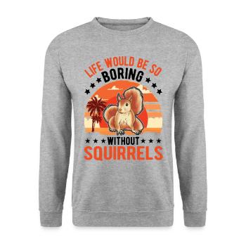 Squirrel Gift Squirrel Grey Squirrel - Unisex Sweatshirt - salt & pepper - Front - Alina (178cm) & Michal (187cm)