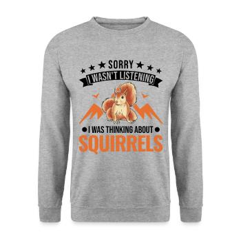 Écureuil Cadeau Écureuil Gris - Sweat-shirt Unisexe - gris chiné - Devant - Alina (178cm) & Michal (187cm)