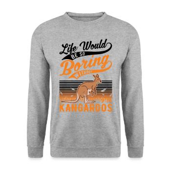 Australian Kangaroo Australia Kangaroo - Unisex Sweatshirt - salt & pepper - Front - Alina (178cm) & Michal (187cm)