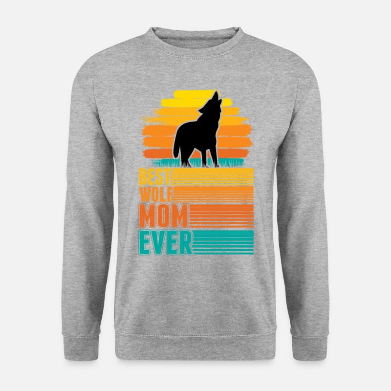 Best Wolf Mom Ever Wolf Mama - Unisex Pullover - Weißgrau meliert