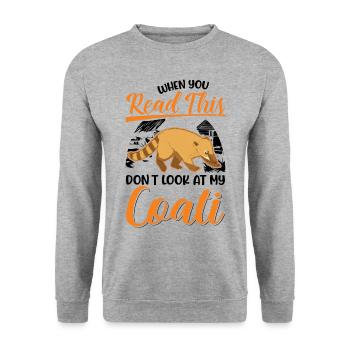 Coati Gift Proboscis Coati - Unisex Sweatshirt - salt & pepper - Front - Alina (178cm) & Michal (187cm)