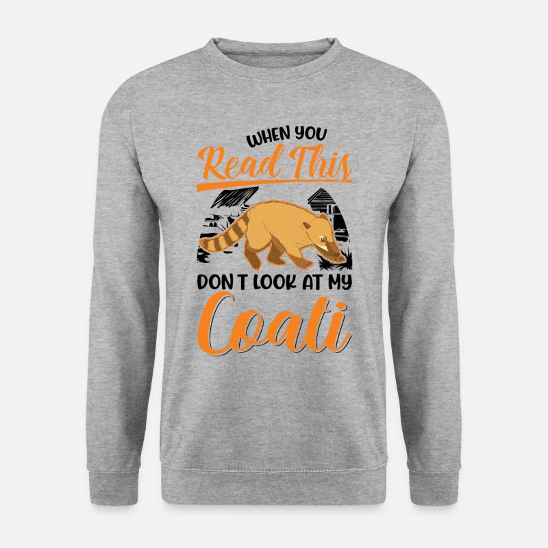 Nasenbär Geschenk Rüsselbär Coati - Unisex Pullover - Weißgrau meliert
