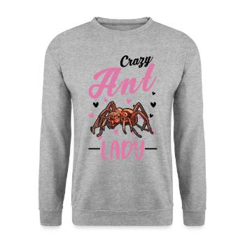 Crazy Ant lady ant farm anthill - Unisex Sweatshirt - salt & pepper - Front - Alina (178cm) & Michal (187cm)