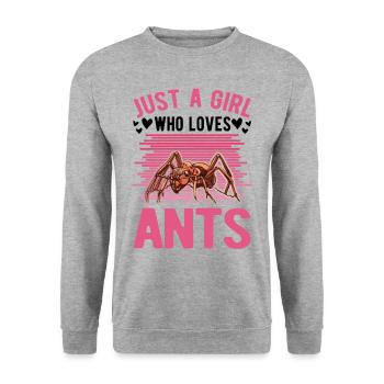 Ants Girls Ant Farm Fire Ants - Unisex Sweatshirt - salt & pepper - Front - Alina (178cm) & Michal (187cm)