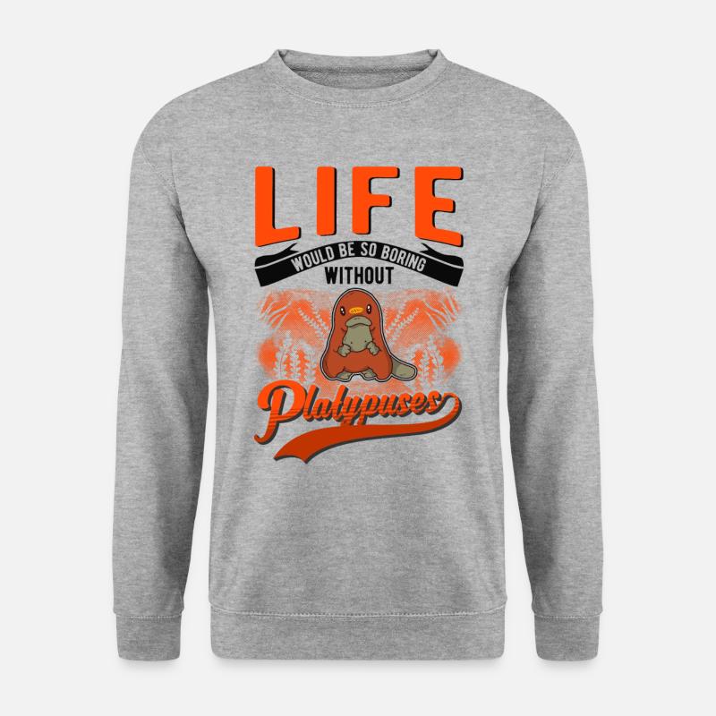 Schnabeltier Geschenk Platypus - Unisex Pullover - Weißgrau meliert