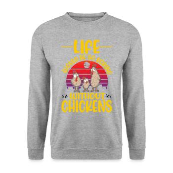Poulets Élevage de poulets Éleveur de poulets Éleveur - Sweat-shirt Unisexe - gris chiné - Devant - Alina (178cm) & Michal (187cm)