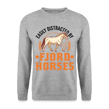 Fjord Horse Gift Norwegian Horse Fjord Horse - Unisex Sweatshirt - salt & pepper - Front - Alina (178cm) & Michal (187cm)