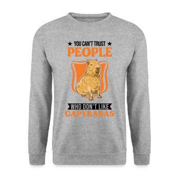 Capybara Gift Capibara - Unisex Sweatshirt - salt & pepper - Front - Alina (178cm) & Michal (187cm)