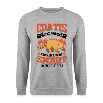 Coati Cadeau Coati Proboscis - Sweat-shirt Unisexe - gris chiné - Devant - Alina (178cm) & Michal (187cm)