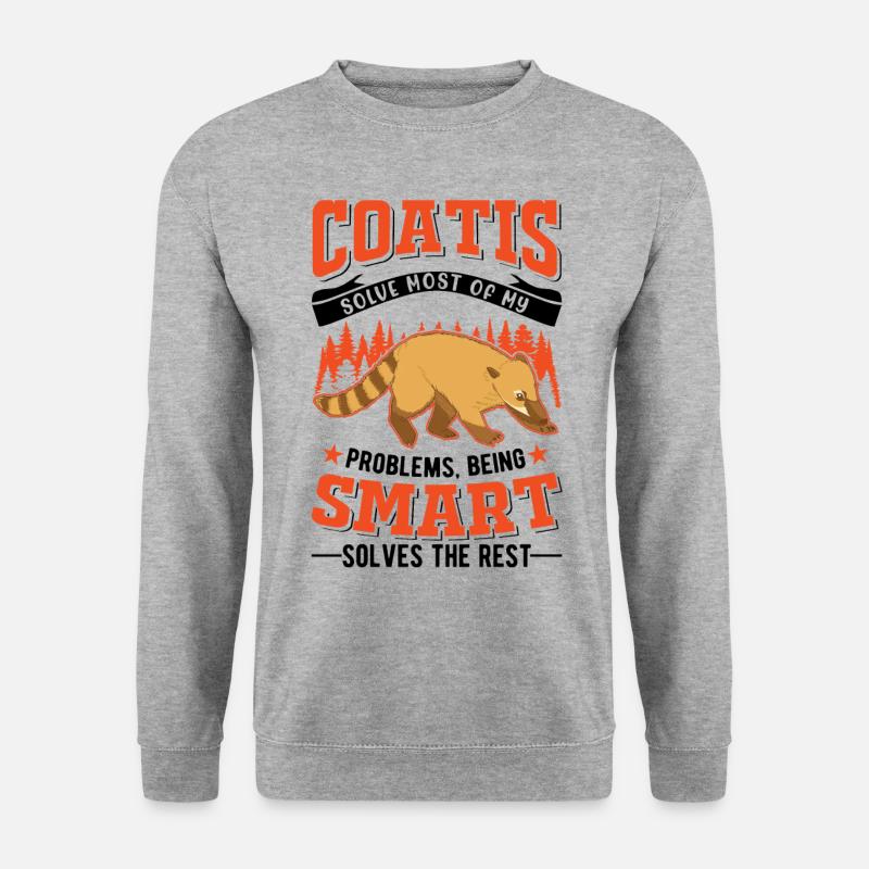 Nasenbär Geschenk Coati Rüsselbär - Unisex Pullover - Weißgrau meliert