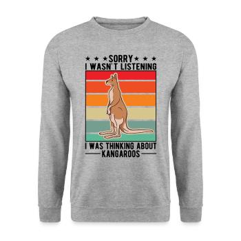 Australian Kangaroo Australia Kangaroo - Unisex Sweatshirt - salt & pepper - Front - Alina (178cm) & Michal (187cm)