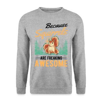 Écureuil Cadeau Écureuil Gris Écureuil - Sweat-shirt Unisexe - gris chiné - Devant - Alina (178cm) & Michal (187cm)
