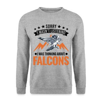 Falke Falkner Kestrel Falconry Falkner - Unisex Sweatshirt - salt & pepper - Front - Alina (178cm) & Michal (187cm)