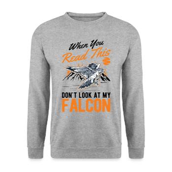 Falke Falkner Kestrel Falconry Falkner - Unisex Sweatshirt - salt & pepper - Front - Alina (178cm) & Michal (187cm)