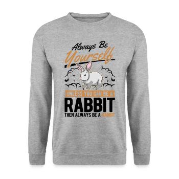 Rabbit Rabbit Rabbit - Unisex Sweatshirt - salt & pepper - Front - Alina (178cm) & Michal (187cm)
