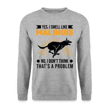 Malinois smell Belgian Shepherd - Unisex Sweatshirt - salt & pepper - Front - Alina (178cm) & Michal (187cm)