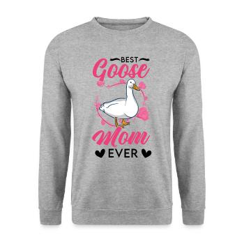 Best Goose Mom Ever Gänse Mama - Unisex Pullover - Weißgrau meliert - Vorne - Alina (178cm) & Michal (187cm)