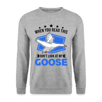 Oies Cadeau Goose Lovers Goose Éleveurs d’oies - Sweat-shirt Unisexe - gris chiné - Devant - Alina (178cm) & Michal (187cm)