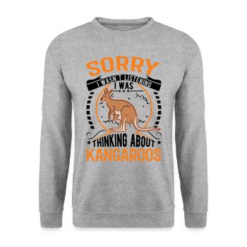 Kangourou australien Kangourou australien - Sweat-shirt Unisexe - gris chiné - Devant - Alina (178cm) & Michal (187cm)