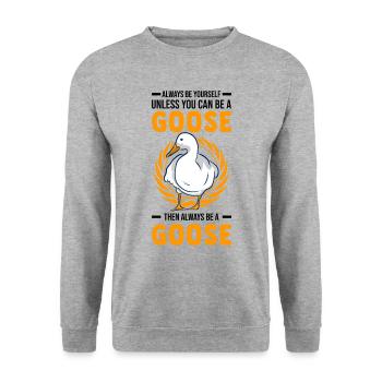 Oies Cadeau Goose Lovers Goose Éleveurs d’oies - Sweat-shirt Unisexe - gris chiné - Devant - Alina (178cm) & Michal (187cm)