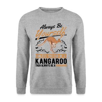 Always be yourself Kangaroo Australia Kangaroo - Unisex Sweatshirt - salt & pepper - Front - Alina (178cm) & Michal (187cm)