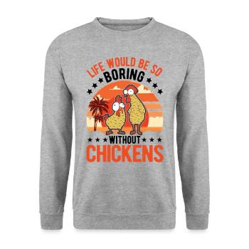 Poulets Élevage de poulets Éleveur de poulet - Sweat-shirt Unisexe - gris chiné - Devant - Alina (178cm) & Michal (187cm)