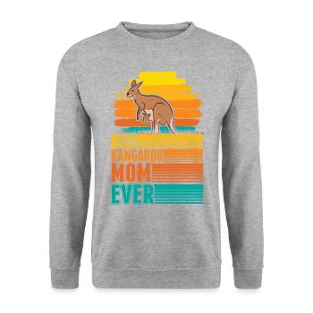 Meilleure maman kangourou de tous les temps Känguru Mama - Sweat-shirt Unisexe - gris chiné - Devant - Alina (178cm) & Michal (187cm)