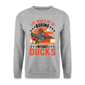 Amoureux du canard cadeau éleveur de canard - Sweat-shirt Unisexe - gris chiné - Devant - Alina (178cm) & Michal (187cm)