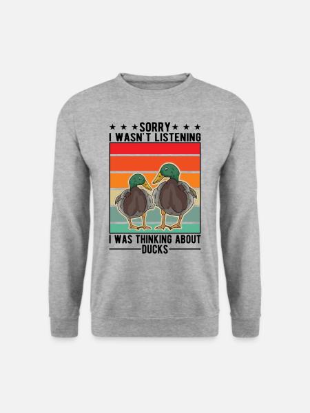Enten Liebhaber Geschenk Entenzüchter - Unisex Pullover - Weißgrau meliert