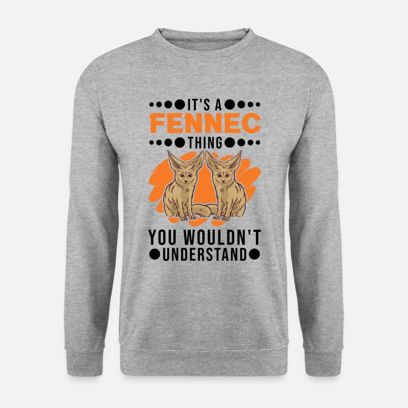 Fennek Geschenk Wüstenfuchs - Unisex Pullover - Weißgrau meliert