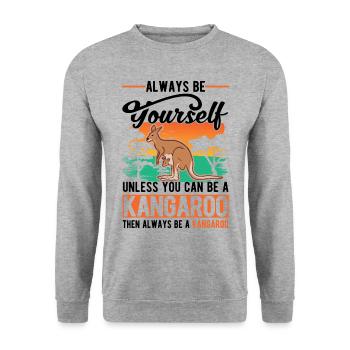 Always be yourself Kangaroo Australia Kangaroo - Unisex Sweatshirt - salt & pepper - Front - Alina (178cm) & Michal (187cm)