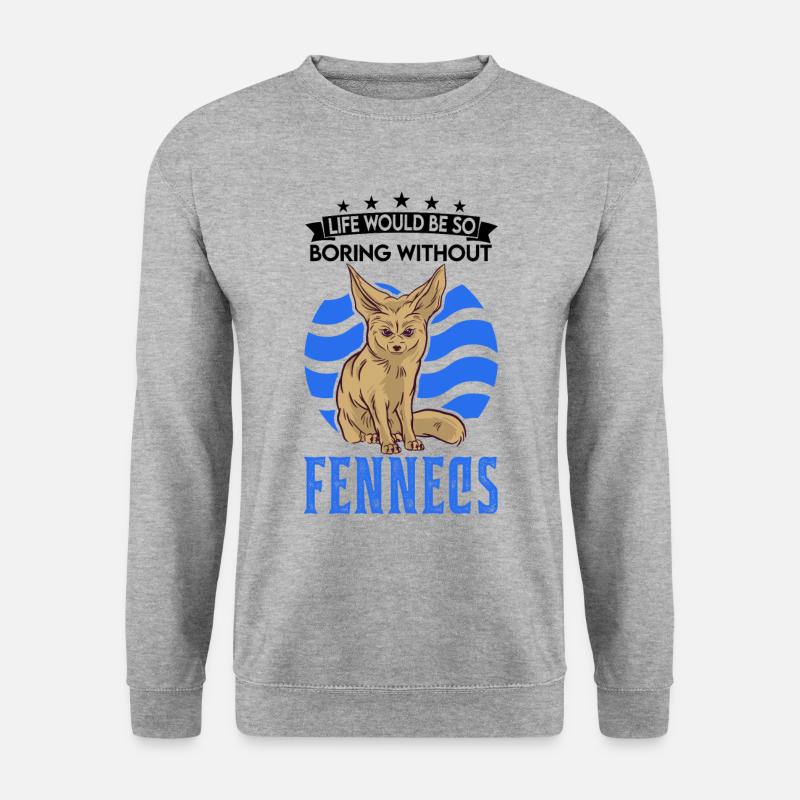 Fennek Geschenk Fennec Wüstenfuchs - Unisex Pullover - Weißgrau meliert