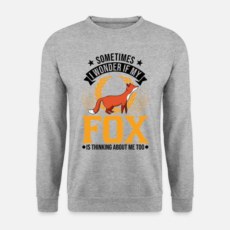 Fuchs Geschenk Rotfuchs - Unisex Pullover - Weißgrau meliert
