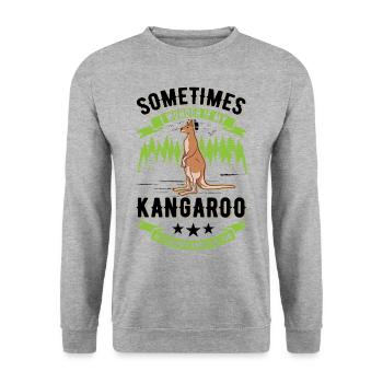 Kangourou australien Kangourou australien - Sweat-shirt Unisexe - gris chiné - Devant - Alina (178cm) & Michal (187cm)