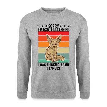 Fennec Gift Desert Fox Fennec - Unisex Sweatshirt - salt & pepper - Front - Alina (178cm) & Michal (187cm)