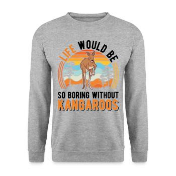 Australian Kangaroo Australia Kangaroo - Unisex Sweatshirt - salt & pepper - Front - Alina (178cm) & Michal (187cm)