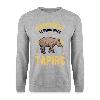 Tapir Luck Lowland Tapir Tapirdae Tapir - Unisex Sweatshirt - salt & pepper - Front - Alina (178cm) & Michal (187cm)