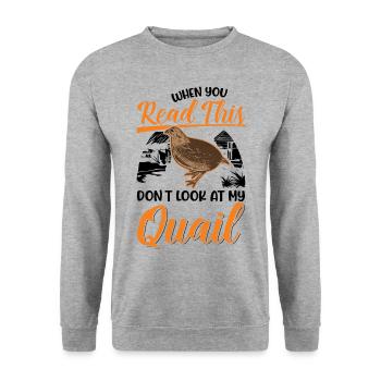 Warnung Wachtel Wachtelzucht Wachtelzüchter - Unisex Pullover - Weißgrau meliert - Vorne - Alina (178cm) & Michal (187cm)