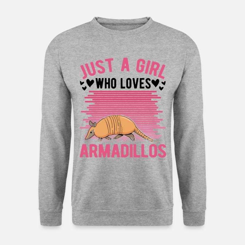 Gürteltier Mädchen Armadillo - Unisex Pullover - Weißgrau meliert