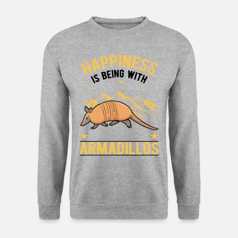 Armadillo Glück Gürteltier - Unisex Pullover - Weißgrau meliert